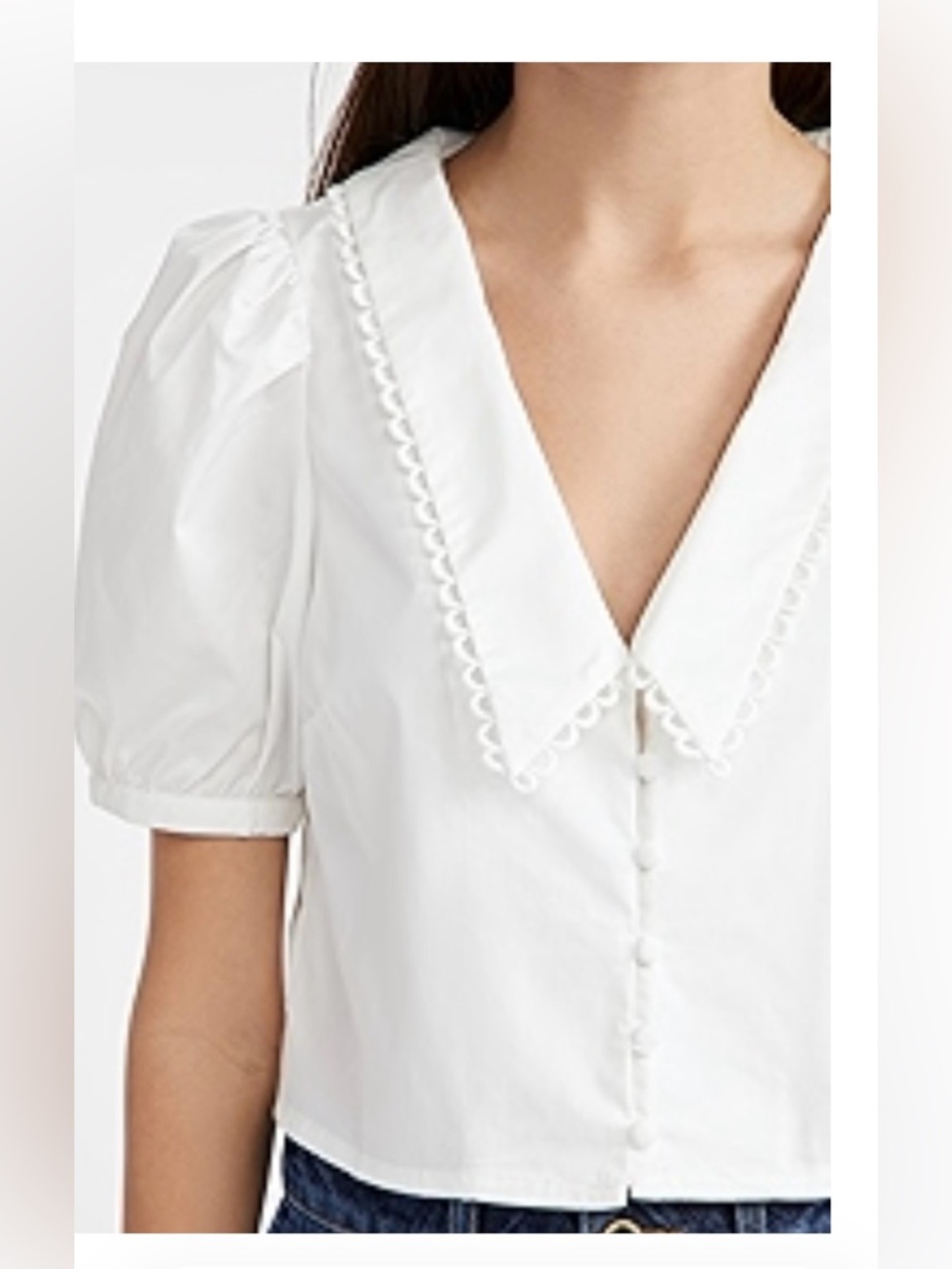 NWT, Shopbop Glamorous White Cropped Blouse, Size Small